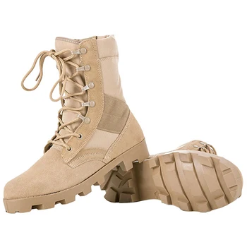 Mens Desert Combat Boots Breathable Motorcycle Outdoor Hiking Boots High-top Winter Tactical Military Boots Non-Slip for Men 2