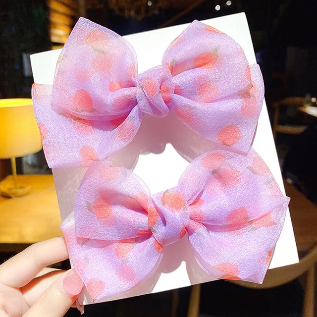 2022 New Bow Headgear Cute Sweet Little Girl Hair Accessories Summer Girls Net Red Clips Baby Hairpins Children Hair Clips Gifts H4