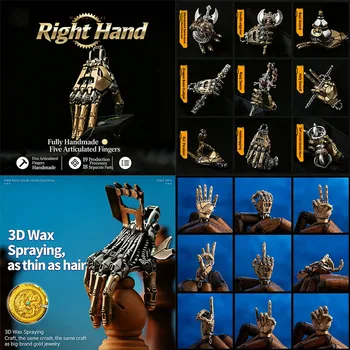 Nuova Mano Robotica da Collezione da 5 cm, Mano Bionica Meccanica con Catena, Dita Mobili, Ciondolo Decorativo, Regalo, Ornamento