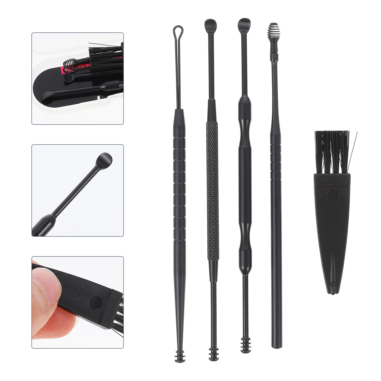Ear Cleaner Double-head Earwax Scoops Removal Tools Portable Picks Cleaning Kit 4