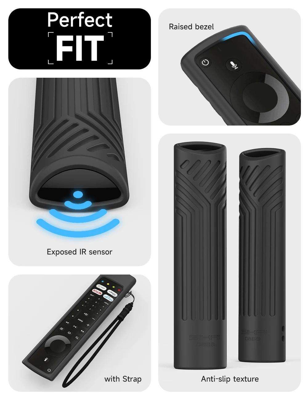 Silicone case for Xiaomi Fire Smart TV F2 Voice Remote Protective cover for TOSHIBA CT-8565/JVC RM-C3253/TCL YKF494-B204 Remote silicone remote case silicone remote cover silicone remote sleeve remote controller cover silicone case protector