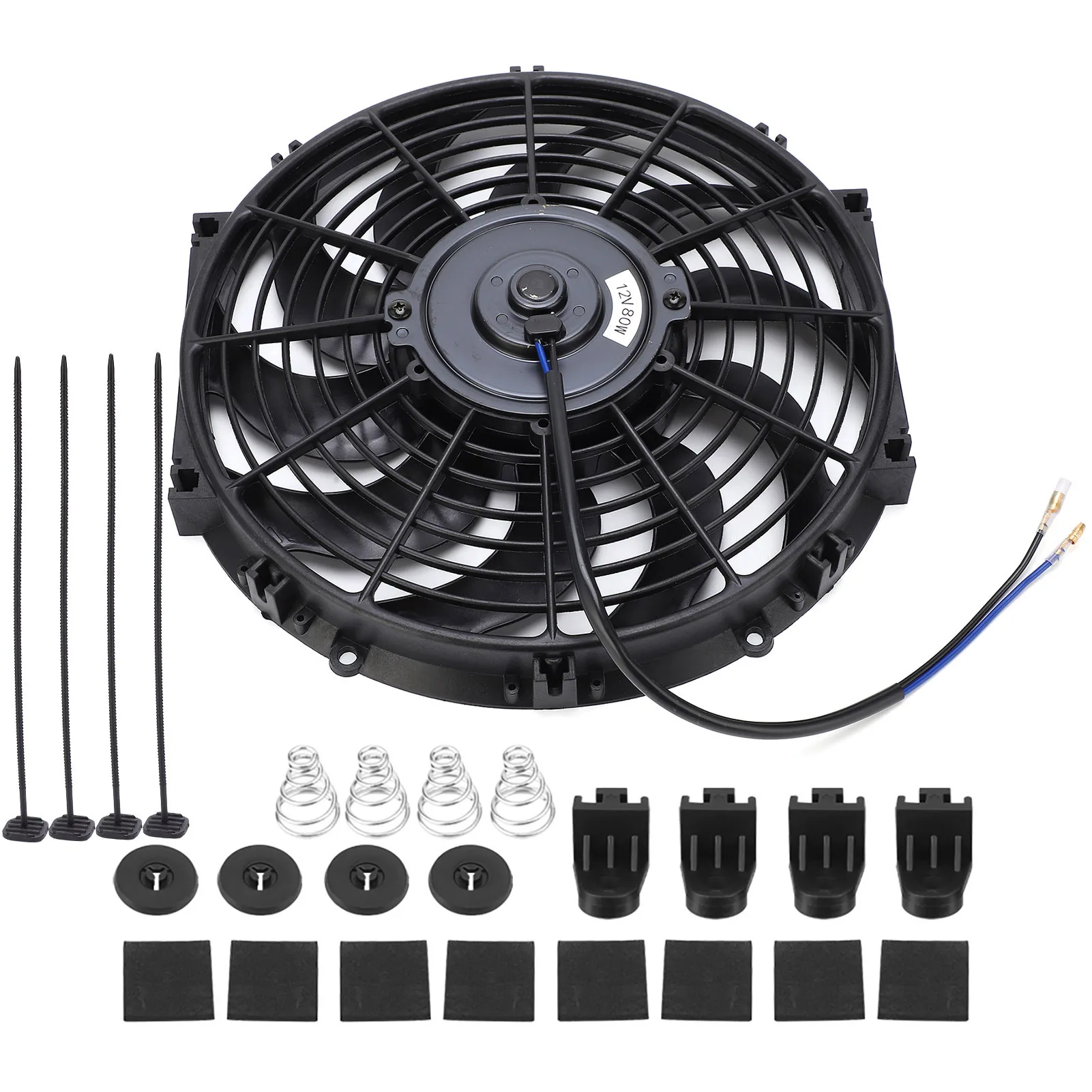 12 Inch Universal Car Slim Push Pull Electric Engine Cooling Fan 12V with Mounting Kit