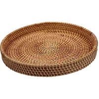 Multifunction Rattan Storage Basket Food Tray Woven Bread Multi-function Coffee 1