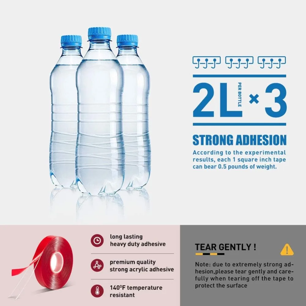 Premium Double-Sided Nano Tape - Clear, Waterproof & Heavy Duty Adhesive with No Residue Removal