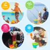 Foldable Silicone Bucket Beach Toys Summer Sand Playing Outdoor Toy Children Portable Folding Sandbox Bucket For Kids 4