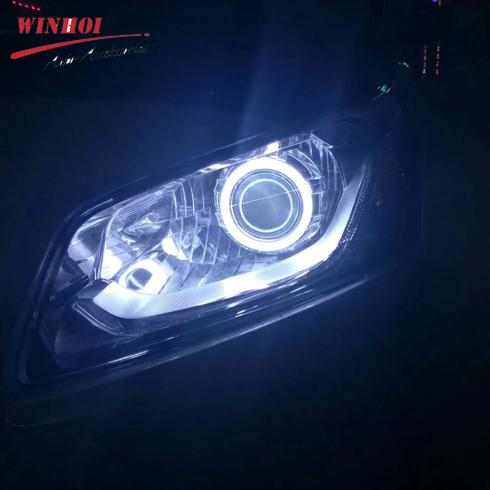 Led 천사 눈 흰색 빨간색 파란색 노란색 모토 헤일로 링 라이트 천사의 눈 전조등 DRL 주간 러닝 램프 Led 전구 자동차 액세서리