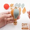 2025 New Genuine Leather Hot Air Balloon Pendant Handmade Diy Material Package Handmade Sewing Genuine Leather Mini Keychain 3