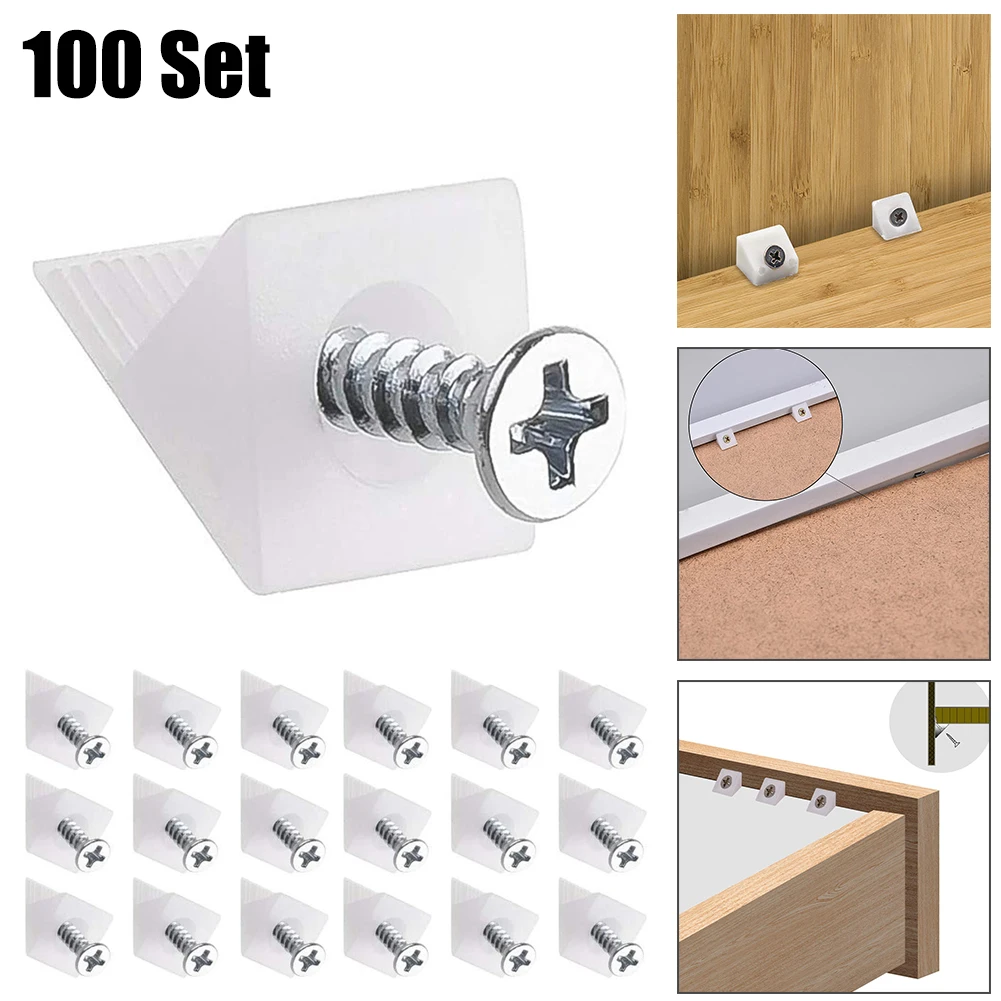 Furniture Repair Kit 100 Piece Drawer Chest Bottom Sagging Repair Wedge Corner Bracket Screw