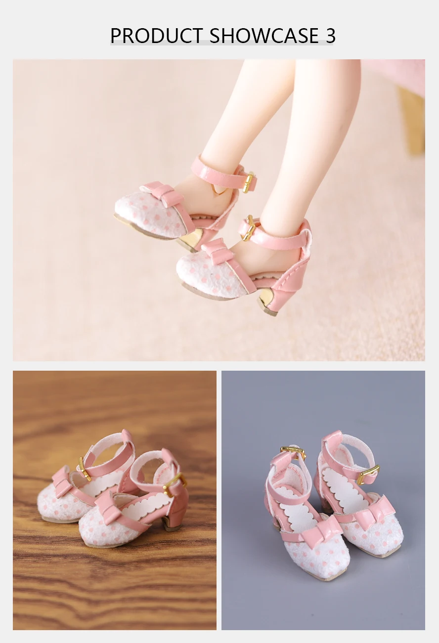 ICY DBS Blyth Doll Shoes 1/6 Heels Featured Polka Dot Shoes BJD Girls Toys