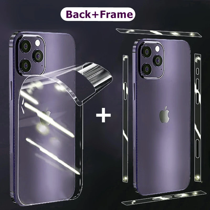 Comprehensive 4-in-1 Clear Hydrogel Screen Protection Film - Front, Back, Frame & Lens Coverage
