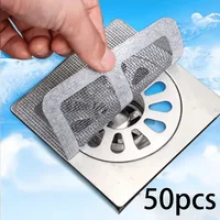 50pcs Disposable Drain Filters - Hair Catcher for Shower, Kitchen Sink Strainer, Bathroom & Outdoor Use 1