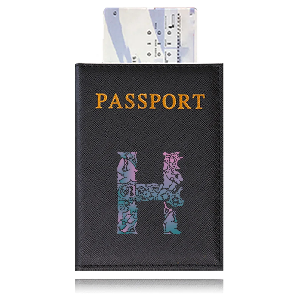 Waterproof Black Leather Passport Holder with Customizable Engraving