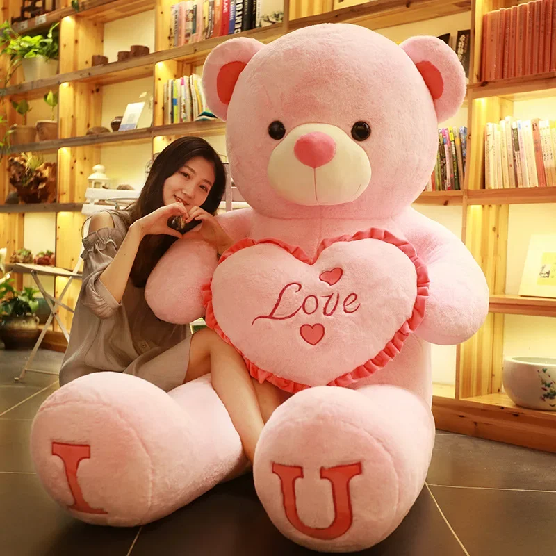 100Cm Peluche Di Grandi Dimensioni Orsacchiotto Gigante Rosa Morbido Peluche Bambole Cuscino Grilfriend Bambini Moglie Natale San Valentino