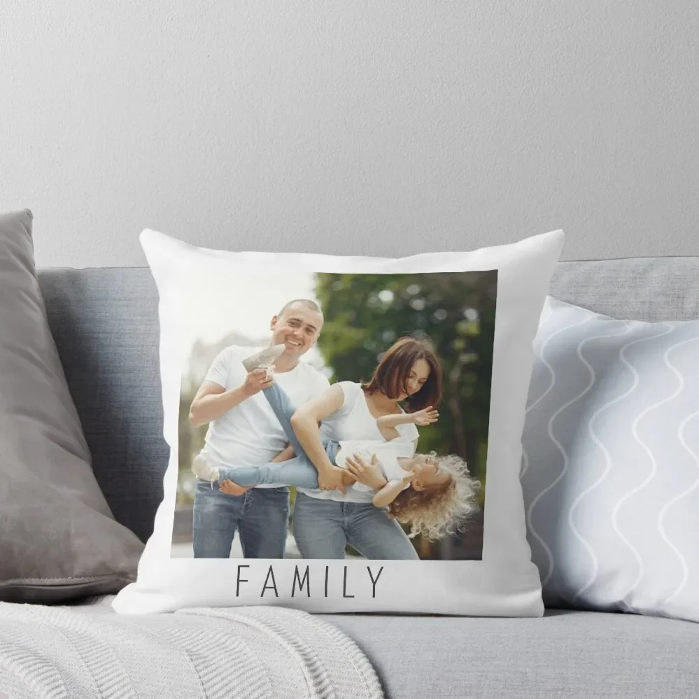 

Personalised Family Photo Pillowcase Cushion Pillow Case Cover Custom Picture Gift Throw Pillow Couch Cushions