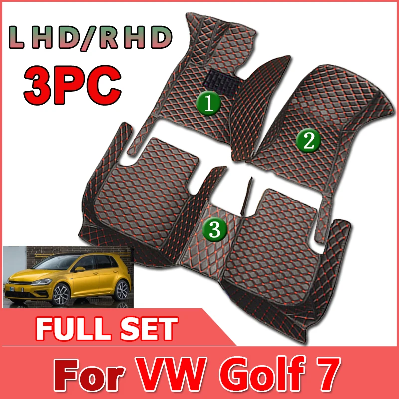 

Автомобильные коврики для Volkswagen VW Golf 7 7,5 GTE GTD GTI 2012 ~ 2020, кожаные коврики, аксессуары для интерьера автомобиля