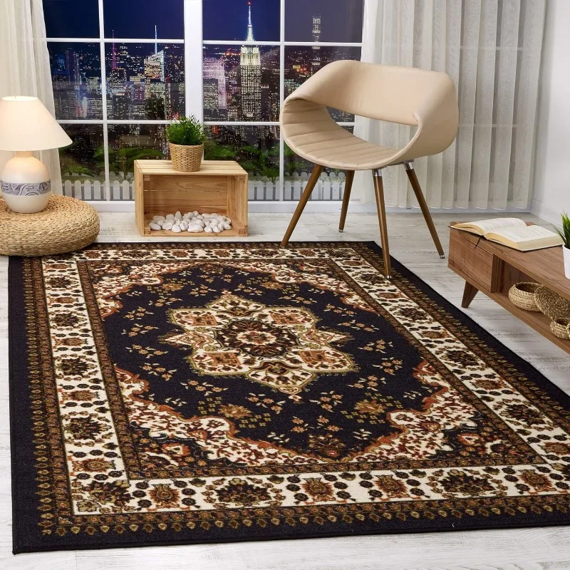 Traditional Non-Skid (Non-Slip) Low Profile Pile Rubber Backing Indoor Area Rugs