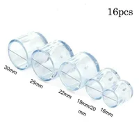 16Pcs 16/19/25/30mm Chair Leg Cap Rubber Feet-Protector Pads Non-slip Transparent Table Covers Furniture Leveling Feet Decor 5