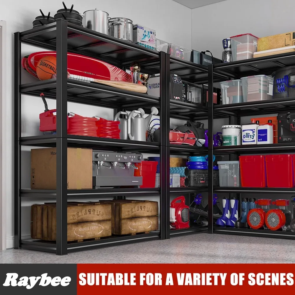 Garage Shelving Heavy Duty Storage Shelves 2000LBS Adjustable Garage Storage Shelves 5 Tier Metal Shelving Unit 3