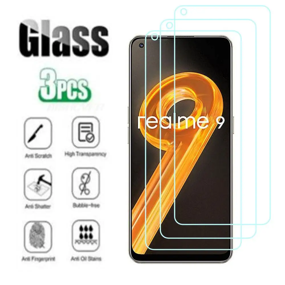 

9H Original Protection Tempered Glass For Realme 9 4G 6.4" Realme9 RMX3521 Screen Protective Protector Cover Film