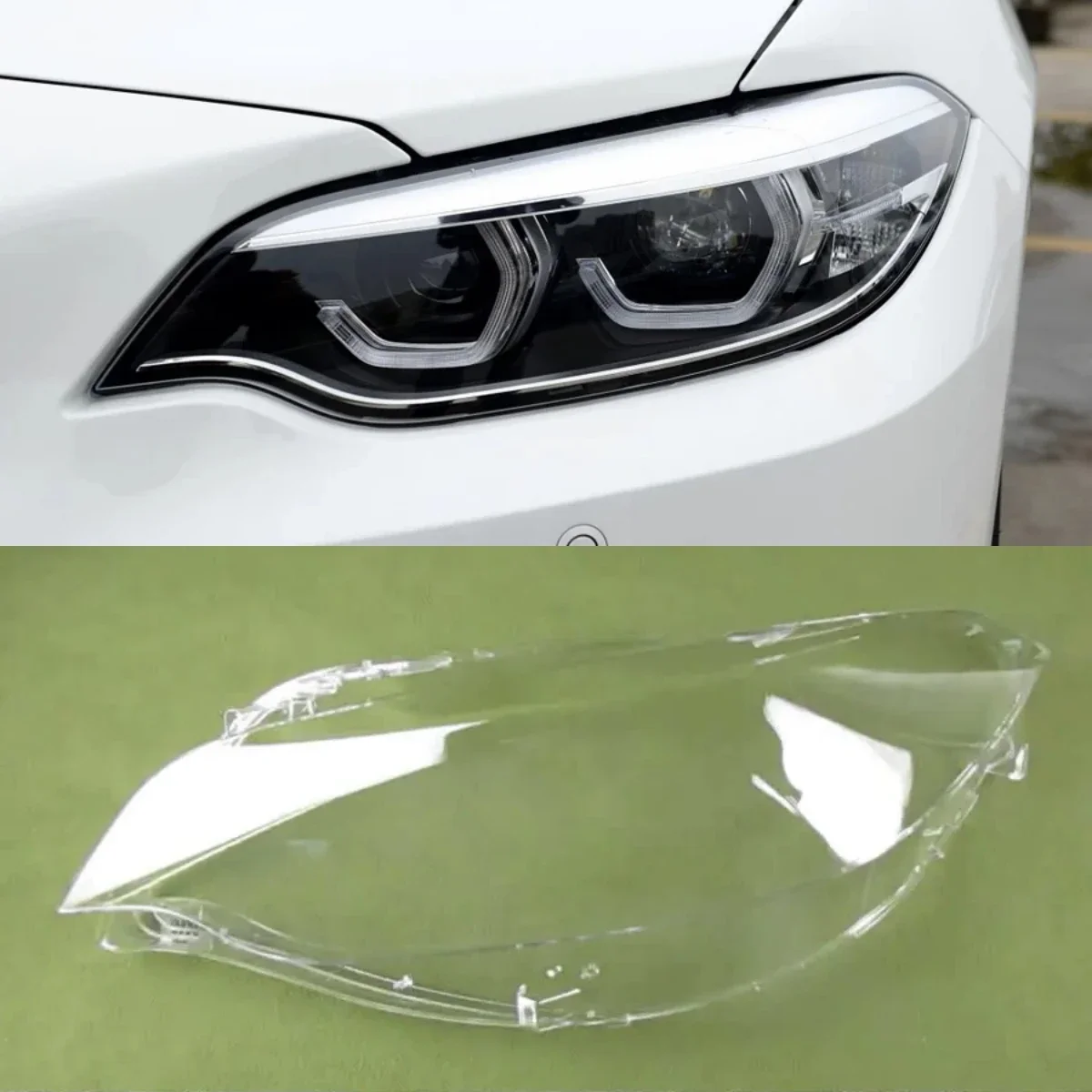 

For BMW F22 M2 2 Series Coupe Headlamp Housing Transparent Lampshade Headlight Shell Lens Lamp Cover Plexiglass 2014-2020