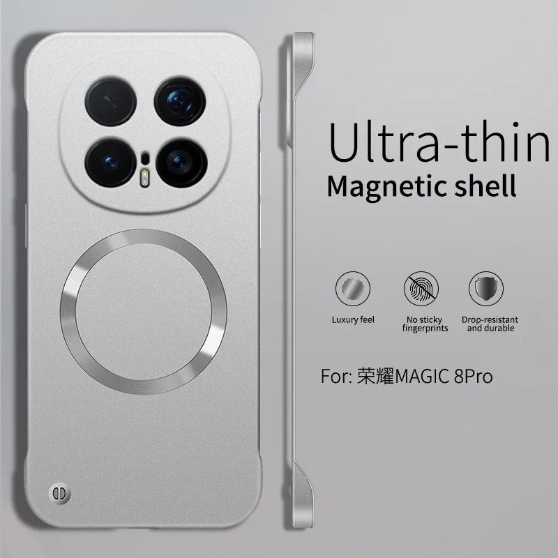 Luxury Borderless Metallic Paint Case with Built-in Magnetic Cover