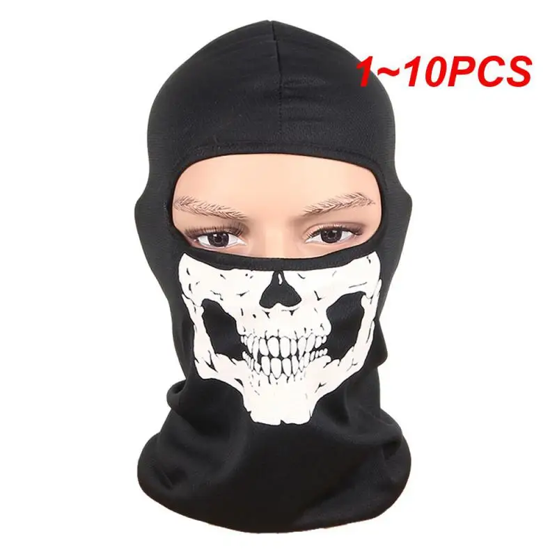 

1~10PCS Motorcycle Balaclava Skull Print Moto Full Face Mask Windproof Skiing Head Neck Warmer Cycling Biker Hood Men Helmet