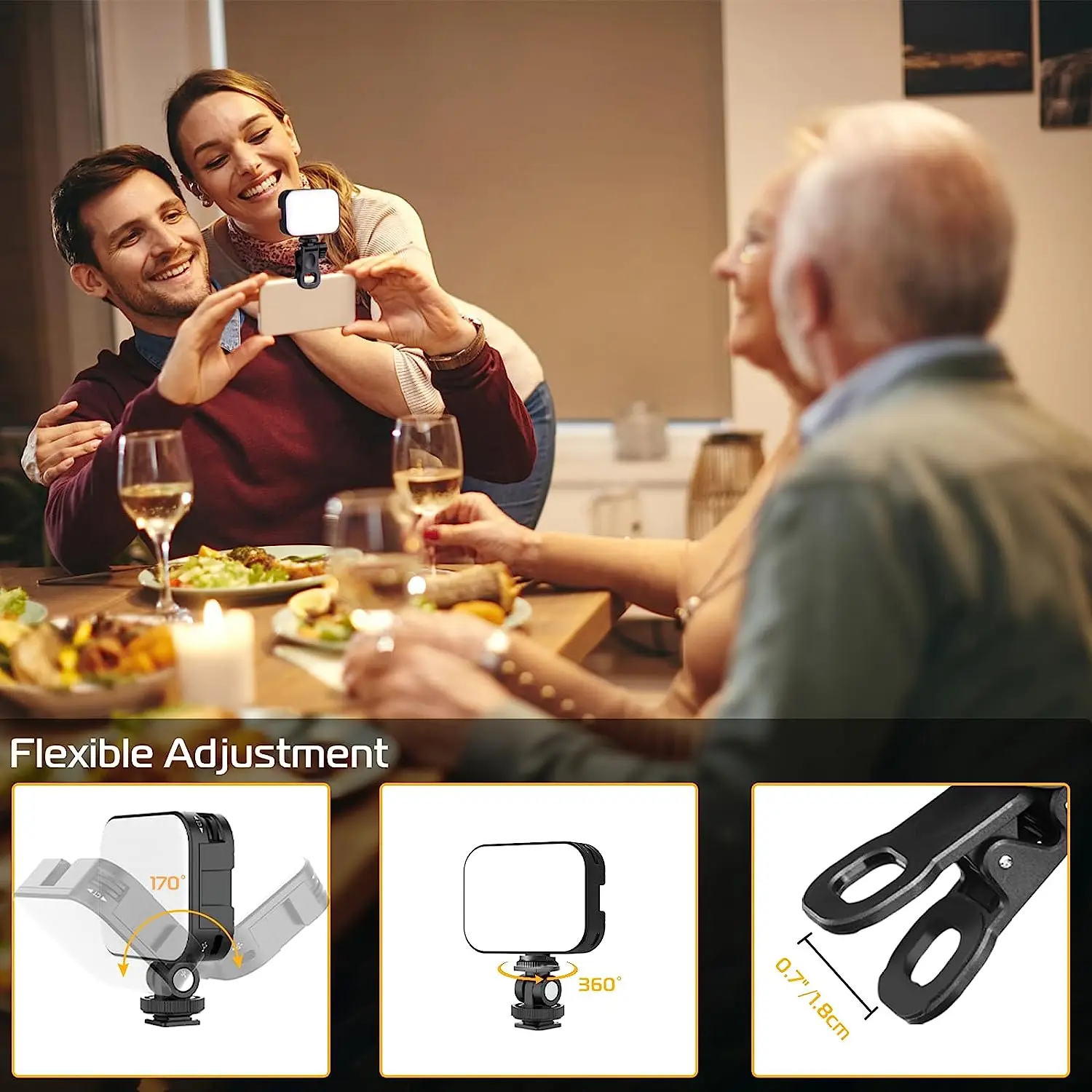 Ulanzi-dimmable Led Selfie Painel de Luz Bi-color Clip Telefone Laptop Tablet Computador Câmera Vl100x 25006500k - Image 2