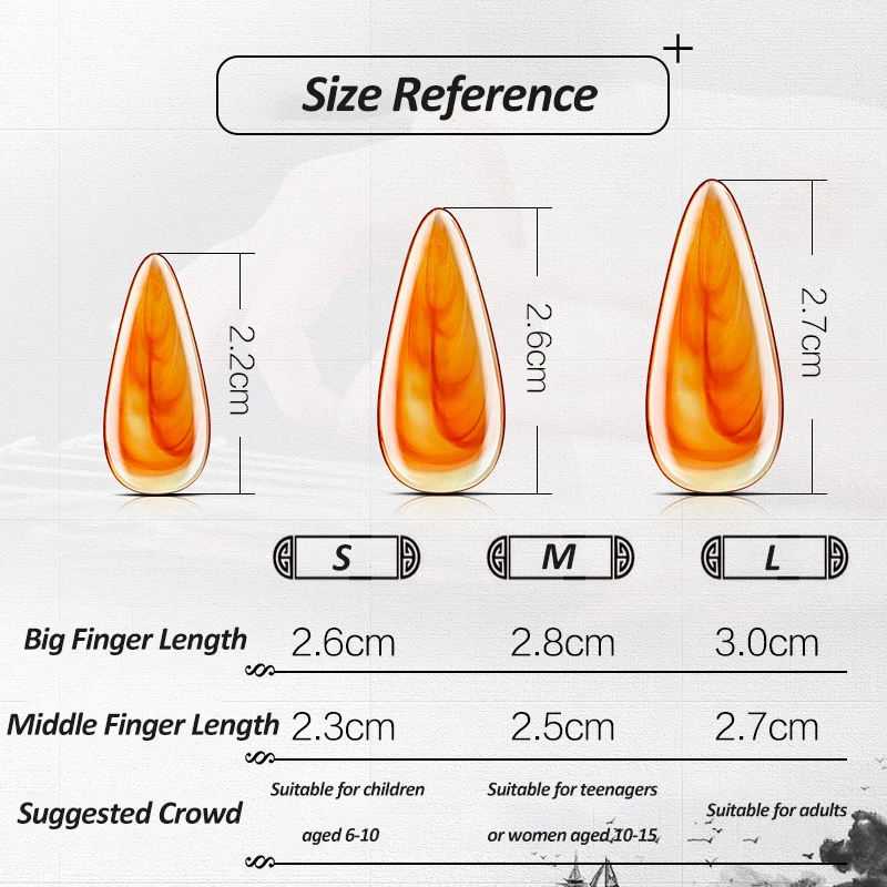 8pcs Guzheng Finger Picks Chinese Zither Nail Covers Musical Plectrum Stringed Instrument Accessories