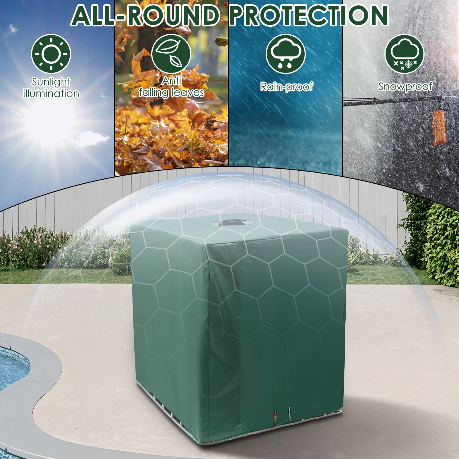Waterproof Oxford Cloth IBC Tote Cover for 1000 Liter Rainwater Tanks