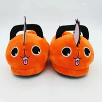 Anime Chainsaw Man Pochita House Slipper Winter Shoe Woman Warm Fuzzy Furry Cartoon Children Plush Grip Female Cute Home Slipper - Image 4