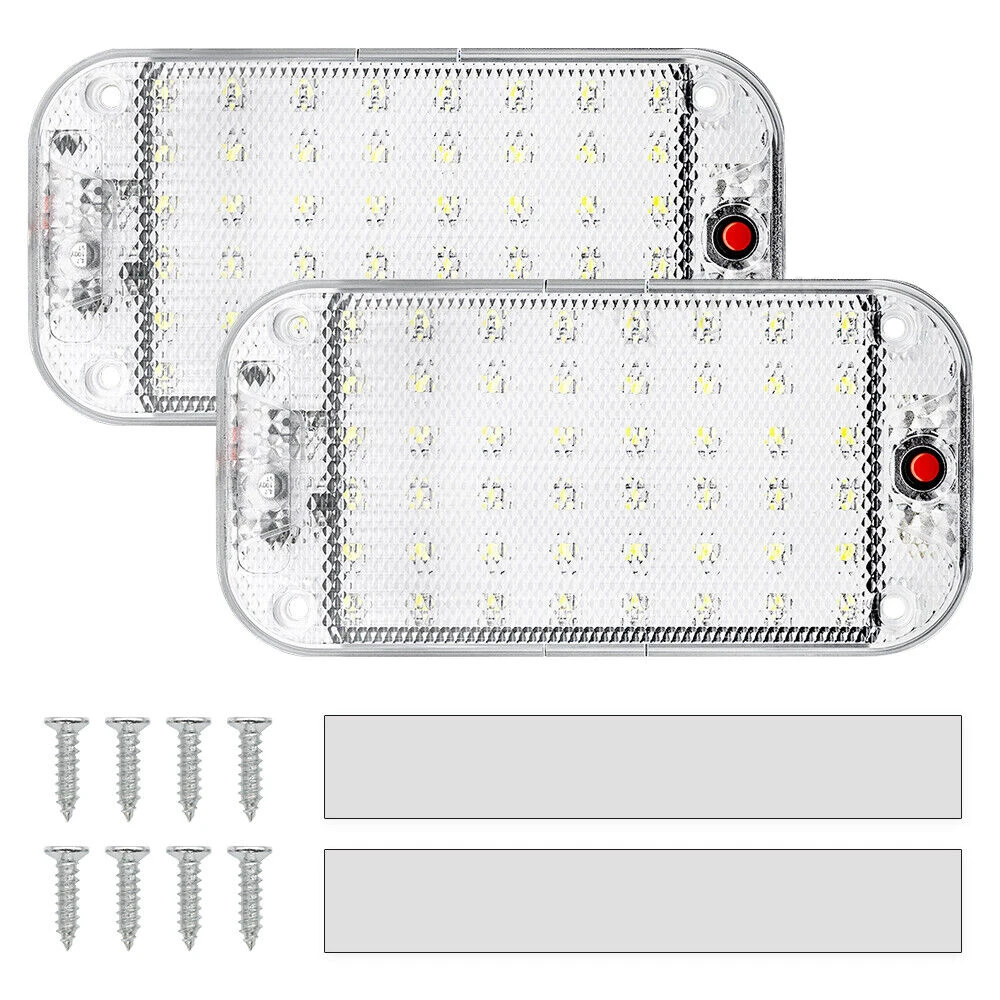 

2x 12V-85V LED Car Vehicle Interior Dome Roof Ceiling Reading Light Lamp Car Roof Light Car Interior Trucks Van Lighting