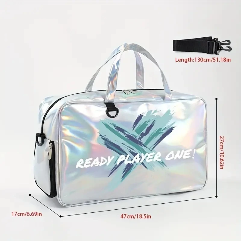 Gym bag wet and dry separation male crossbody sports bag female outdoor waterproof swimming bag dazzle color wash makeup bag