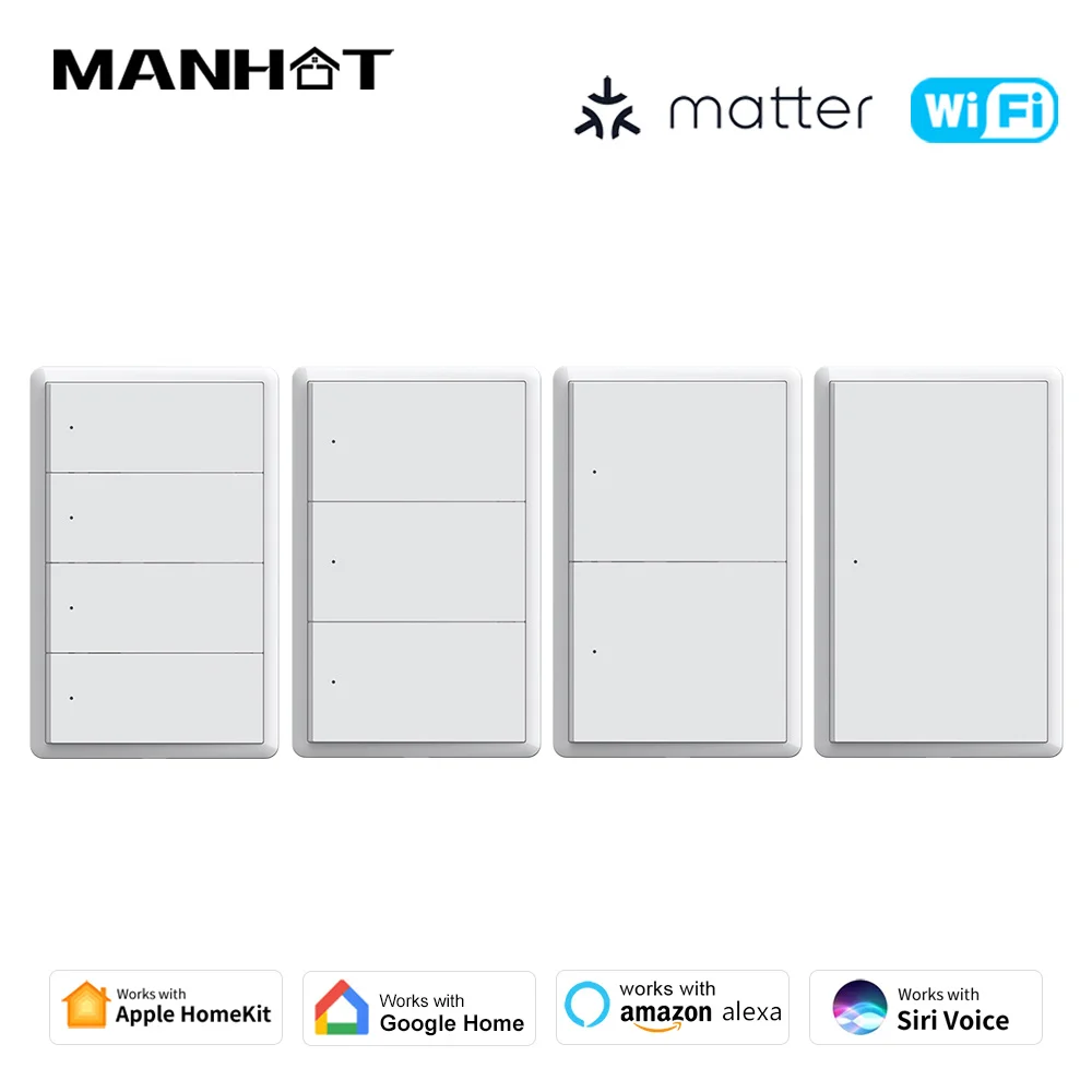 Manhot Matter WiFi Smart Wall Light Switch 1 2 3 thumbnail 9