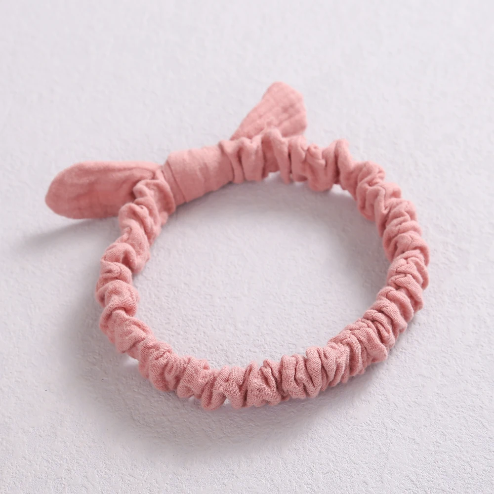 Baby Elastic Hair Bands Girl Headband Cotton Linen Kids Headwear Knot Hair Accessories Soft Toddler Rabbit Ear Turban Playa Ties
