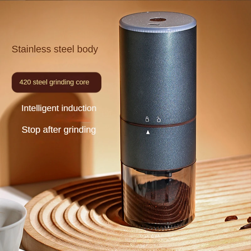 All-electric bean grinder professional coffee   stainless steel core charging utensils powder production 1 pcs stainless steel storage bottle coffee powder sugar container airtight can holder canister household food storage container