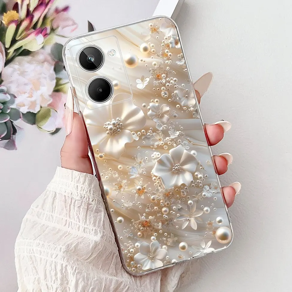 Clear Cute Cat and Floral Design Soft Back Cover - Stylish Protective Bumper Case