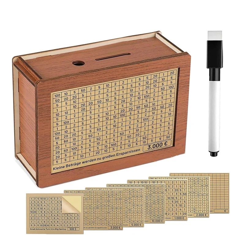 

Деревянная копилка для денег, деревянная копилка, помогает с прилавком для тикания, копилка с маркером