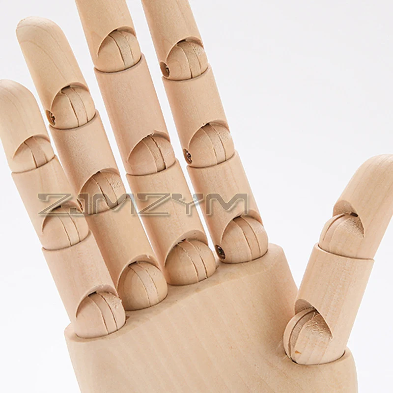 7/10/12Inch Wooden Hand Model Sketch Mannequin Model Human Artist Hand Flexible Jointed Doll Tall Movable Limbs Drawing