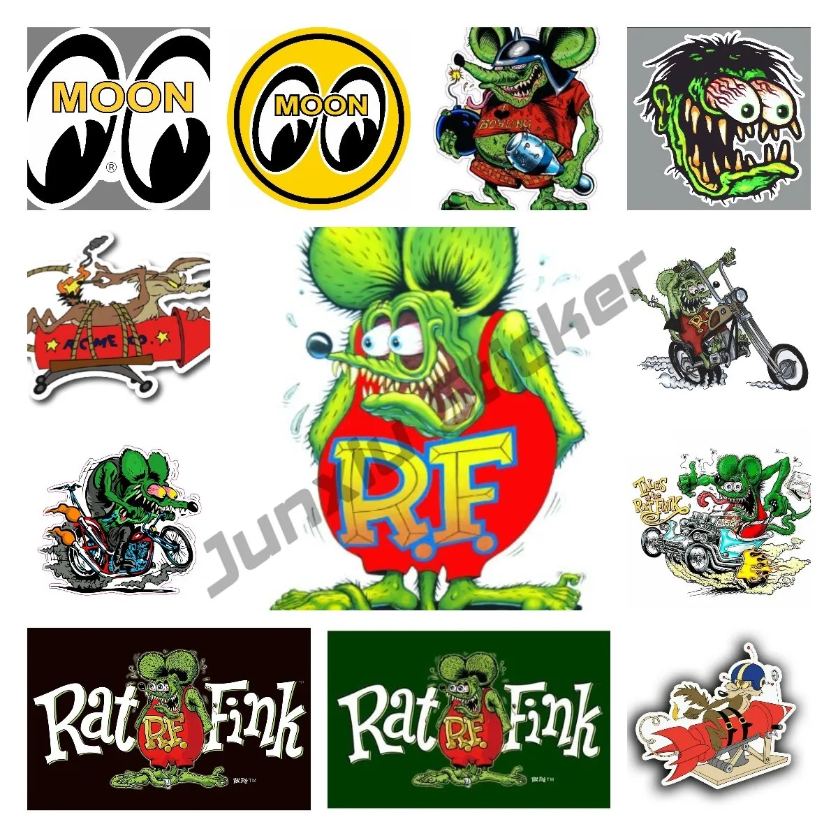 Ion Graphics Rat Fink Rod Old School Hot Rods Muscle Car Vintage Performance Sticker Auto Wall Laptop Cell Truck Decoration