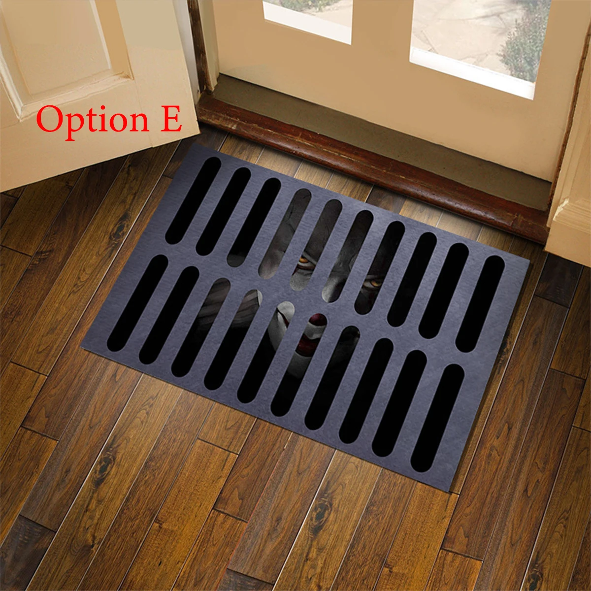 3D Clown Carpet Illusion Doormat Horror Movie Clown Atmosphere Porch Decor Carpet for Indoor Outdoor