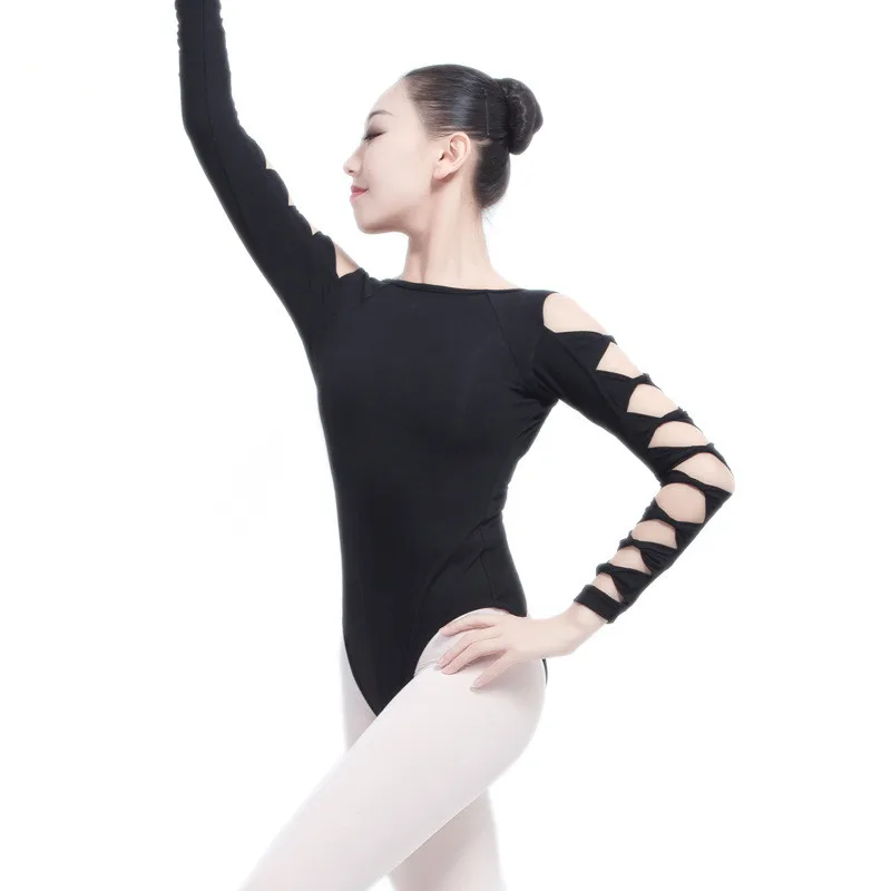 

New Women Ballet Leotards With Long Sleeve Cotton Fabric Big Backless Swimsuit Leotards For Girls Gymnastics Adult Dace Customen