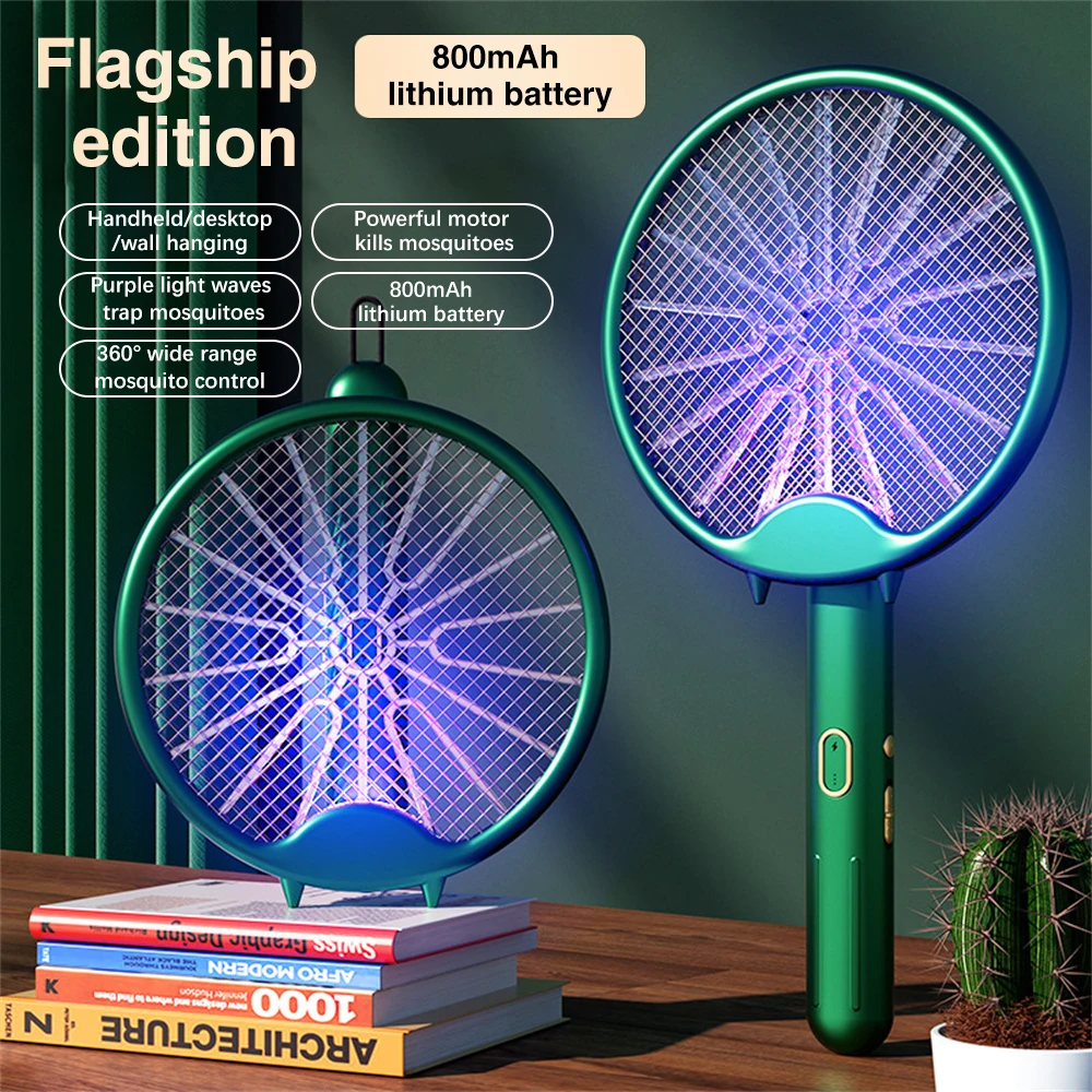 

New Electric Mosquito Swatter Rechargeable Household Quiet Mosquito Killer Artifact Four-in-one Lithium Battery Fly Swatter