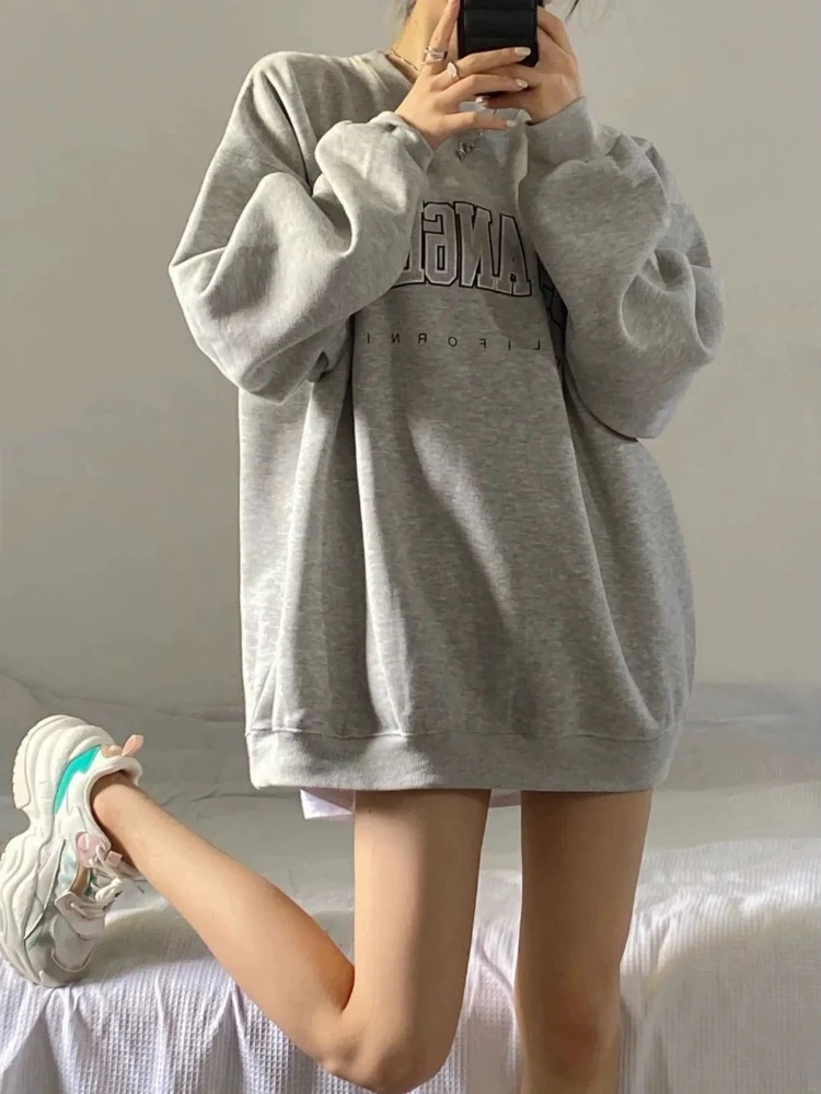 Retro Sweatshirt Women New Fall and Winter Thickened American Loose Hundred with Pullover Niche Fashion Tops Clothes Sweatshirt