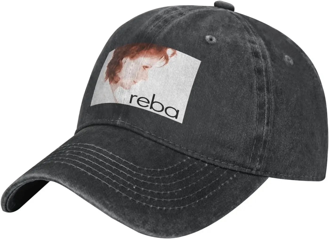 

Бейсболка Reba Music and mcвся, винтажная Потертая джинсовая кепка, Повседневная Уличная спортивная черная Кепка унисекс