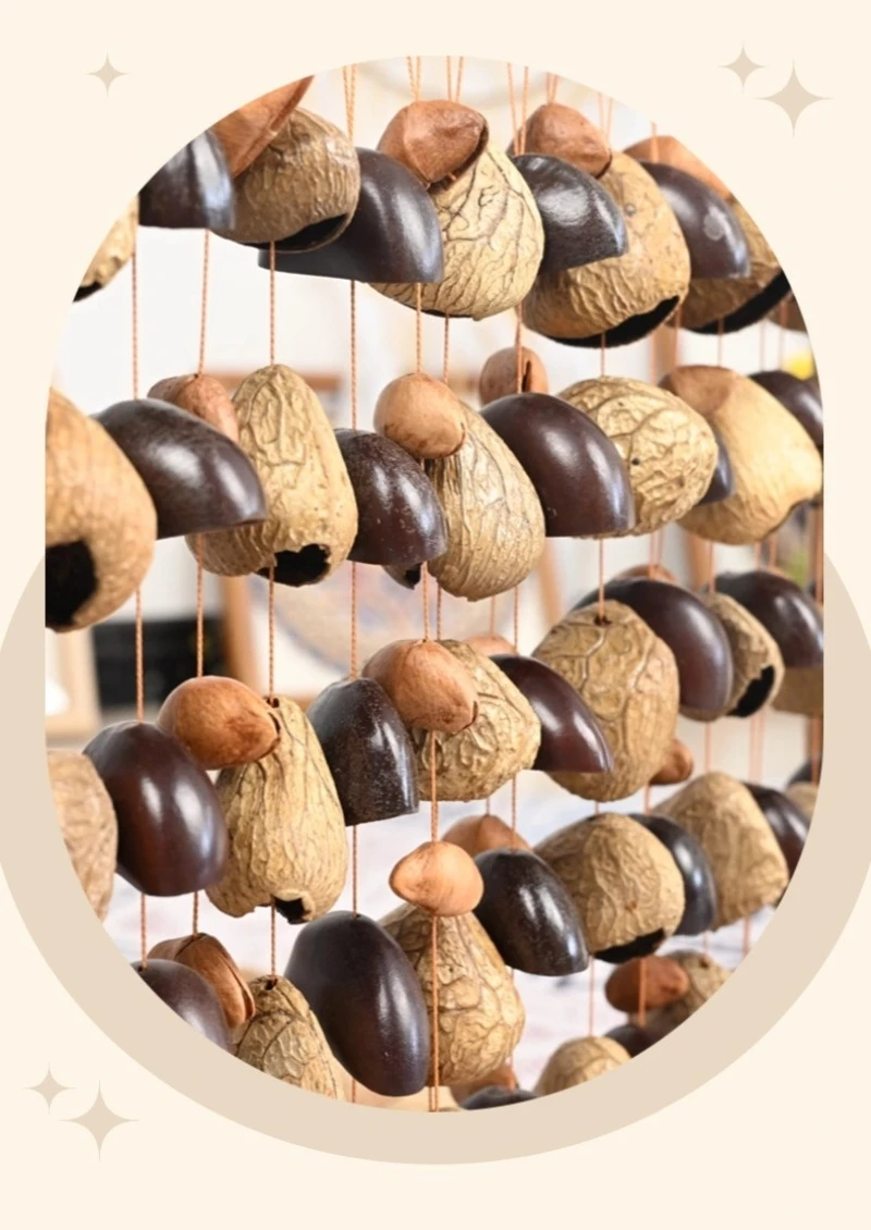 Fruit Shell Rattle Relaxing Sound Bundle Fruit Wind Chime Meditation Row Bell Sound Therapy Musical Instruments Percussion