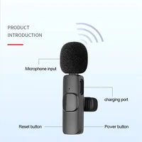 Microphone Lavalier sans fil 2.4G, Mini micro pour enregistrement Audio et vidéo, pour iPhone, Android, diffusion en direct, téléphone de jeu avec récepteur 3