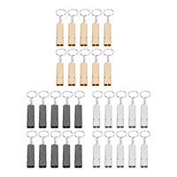 10Pcs Aluminum Alloy Emergency Survival Whistle Double Tube High Frequency Survival Whistle with Keychain 1