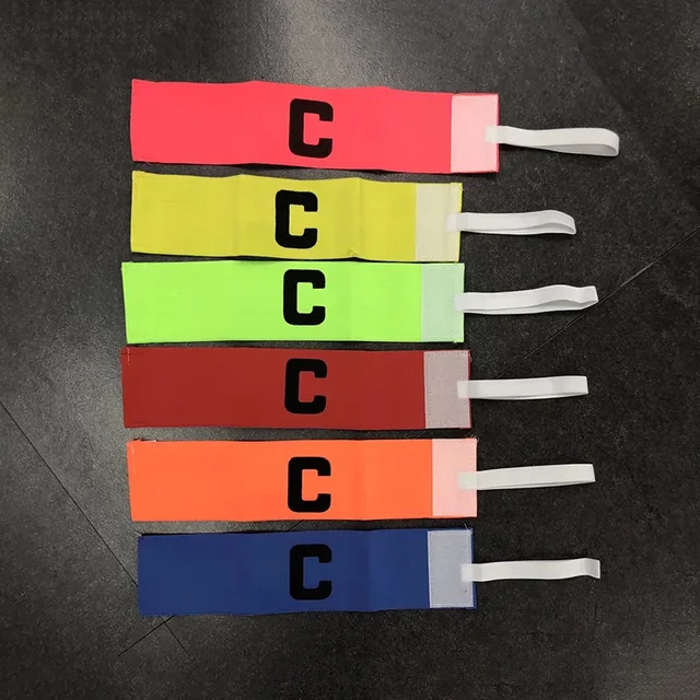 1 Pcs Football Match Captain C Word Mark Armband Paste Team Leader C Word Nylon Flexible For Soccer Sports Accessories Unisex 3
