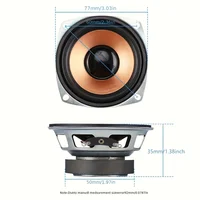 2 PCS/lot 3 Inch Bass Speaker Square 4 Ohm 10W Midrange Woofer DIY BT Subwoofer Loudspeaker For Home Sound System - Image 6
