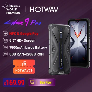 Hotwav Cyber 9 Pro 4G Rugged Smartphone Helio P60 Octa Core 6.3" 8GB + 128GB 7500mAh Mobile Phone 48MP Rear Camera Cellphone 1